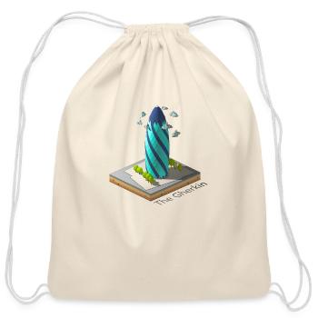 Geometric low poly The Gherkin - Cotton Drawstring Bag - natural - Front