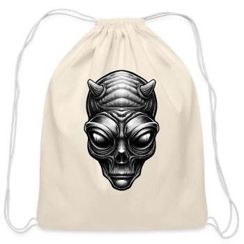 Alien Devil - Cotton Drawstring Bag - natural - Front