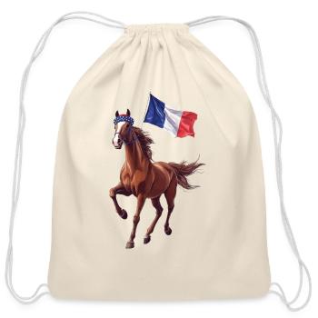 Horse - Cotton Drawstring Bag - natural - Front