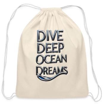 Plumb Depth Ocean Dream - Cotton Drawstring Bag - natural - Front