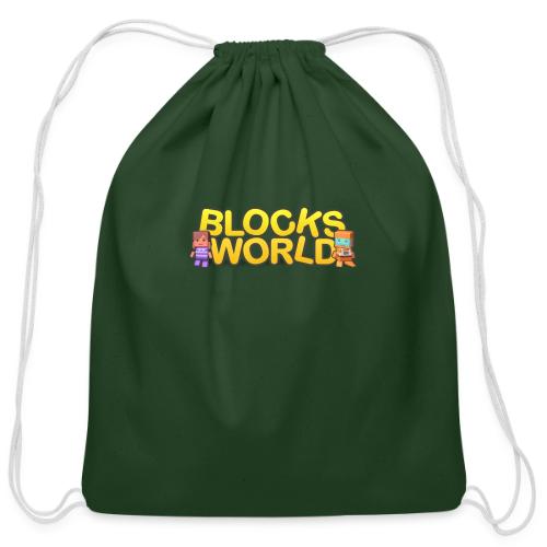Blocksworld: Logo with Characters - Cotton Drawstring Bag