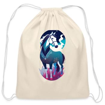 Horse design with a great background - Cotton Drawstring Bag - natural - Front