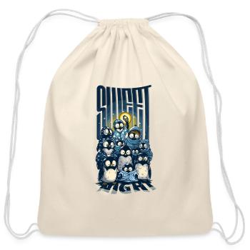 Penguin Pajama Party - Cotton Drawstring Bag - natural - Front