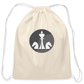 Black&White - Cotton Drawstring Bag - natural - Front