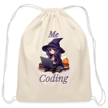 Cute Anime Witch Code - Cotton Drawstring Bag - natural - Front