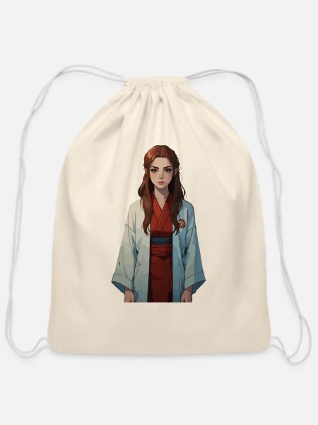 Stunningly Beautiful Goddess Young Woman - Cotton Drawstring Bag - natural