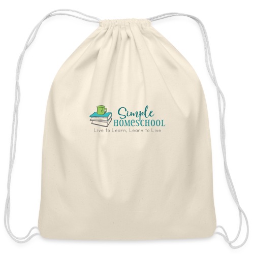 Simple Homeschool Logo with Motto - Cotton Drawstring Bag