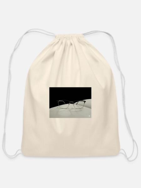 Monochrome Frame Minimalism - Cotton Drawstring Bag - natural