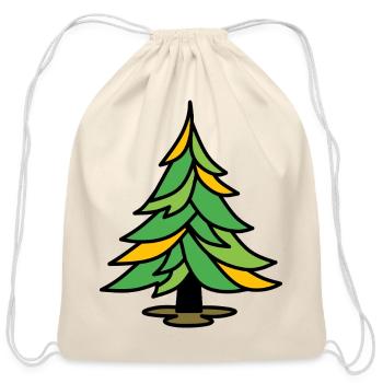 Stylized Pine Tree - Cotton Drawstring Bag - natural - Front