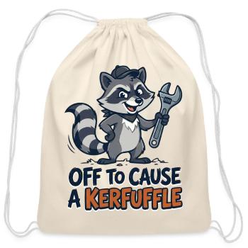Raccoon Mechanic Kerfuffle - Cotton Drawstring Bag - natural - Front