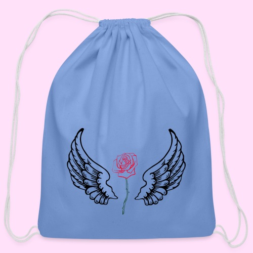 rose flight - Cotton Drawstring Bag
