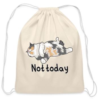 Lazy cat ,Cute cat , funny cat ,cat miaw lover - Cotton Drawstring Bag - natural - Front