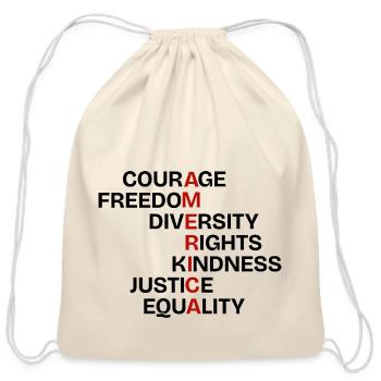 Core Values of America - Cotton Drawstring Bag - natural - Front
