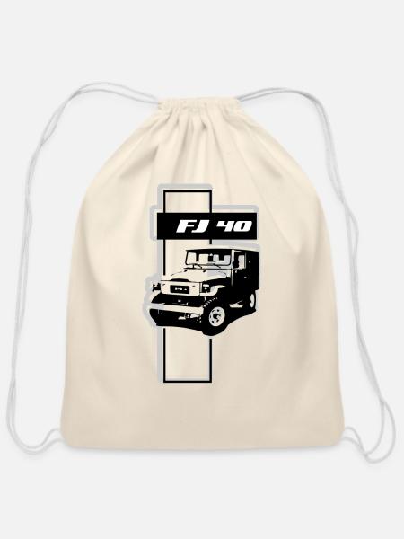 FJ 40 ABSTRACT - Cotton Drawstring Bag - natural