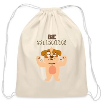 Be strong - Cotton Drawstring Bag - natural - Front