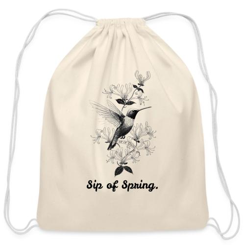 Hummingbird T-Shirt, Honeysuckle Vine - Cotton Drawstring Bag