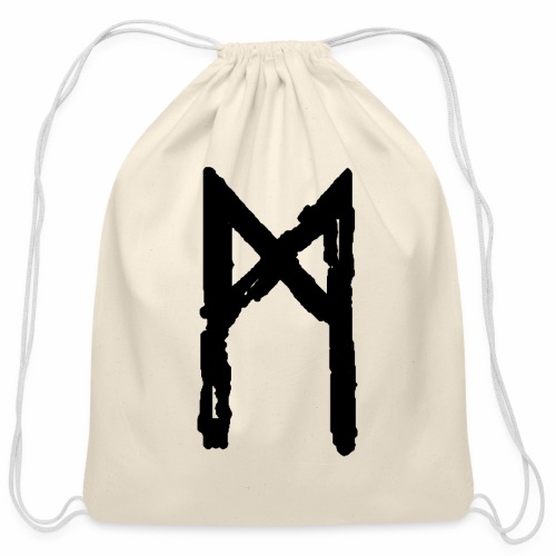 Elder Futhark Rune - Letter M - Cotton Drawstring Bag