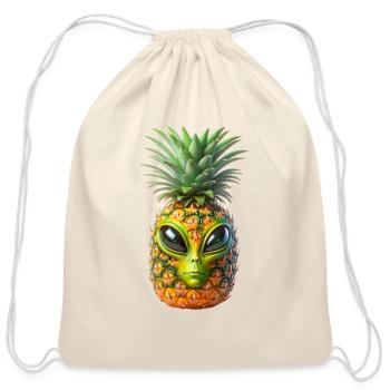 Alien Pineapple - Cotton Drawstring Bag - natural - Front