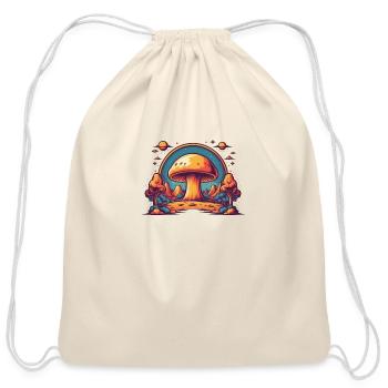 Atomic Mushroom Cloud Over Desert - Cotton Drawstring Bag - natural - Front