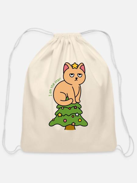 I am the star - Cotton Drawstring Bag - natural