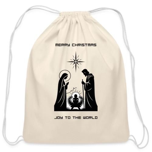 Joy to the World T-Shirt | Minimalist Nativity - Cotton Drawstring Bag