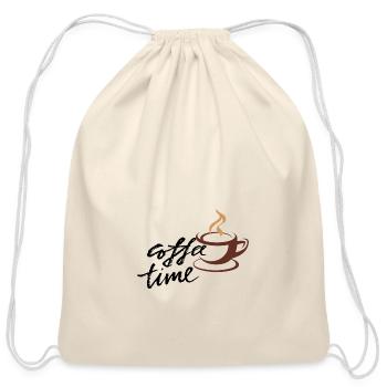 Coffee time - Cotton Drawstring Bag - natural - Front