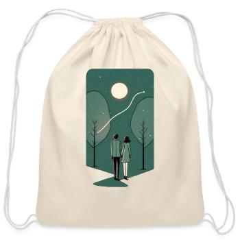 Cosmic Lovers - Cotton Drawstring Bag - natural - Front