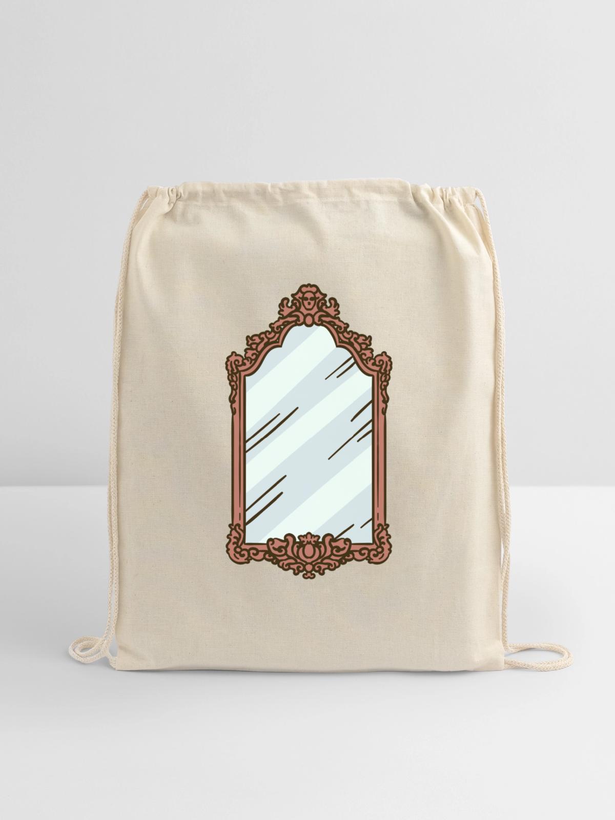 mirror - Cotton Drawstring Bag - natural - Front