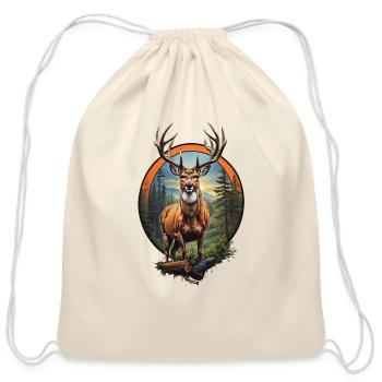 DreamScape Deer Hunting - Cotton Drawstring Bag - natural - Front