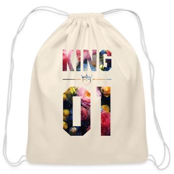 FLOWER KING AND QUEEN 01 - Cotton Drawstring Bag - natural - Front