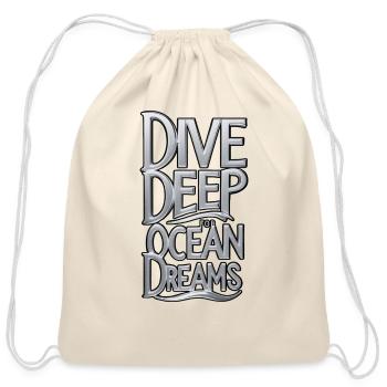 Plumb Depths for Ocean Dreams - Cotton Drawstring Bag - natural - Front