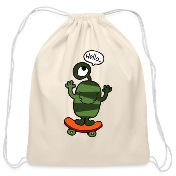 Green Monster - Cotton Drawstring Bag - natural - Front