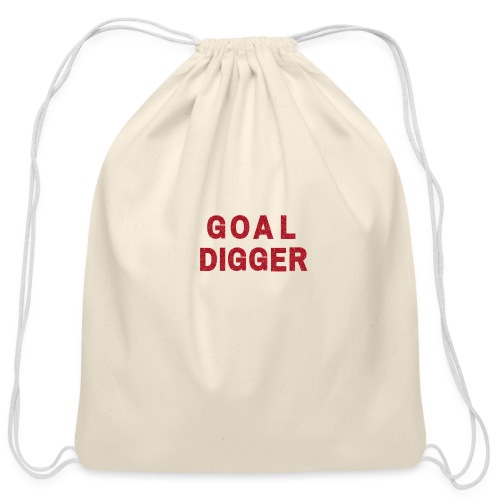Red Glitter Goal Digger - Cotton Drawstring Bag