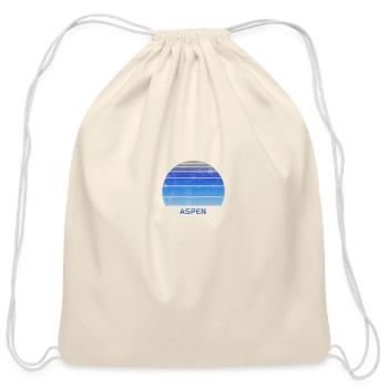 Retro Aspen Colorado Sunset Outdoors Fan Ski - Cotton Drawstring Bag - natural - Front