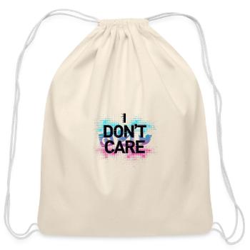 Don't Care Neon Splash - Cotton Drawstring Bag - natural - Front