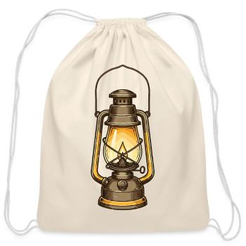 Vintage Lantern Glow - Cotton Drawstring Bag - natural - Front