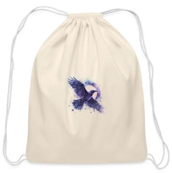 Celestial Raven Clipart Clipart, Crow Bird Witch - Cotton Drawstring Bag - natural - Front