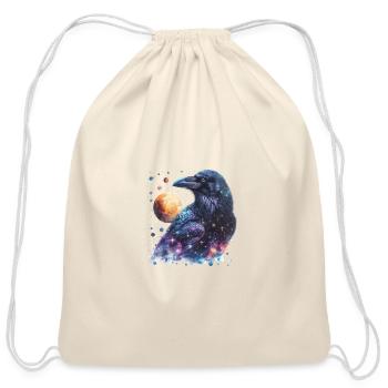 Celestial Raven Clipart Clipart, Crow Bird Witch - Cotton Drawstring Bag - natural - Front