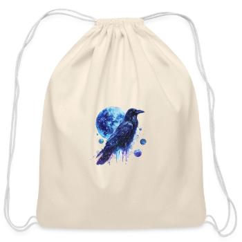 Celestial Raven Clipart Clipart, Crow Bird Witch - Cotton Drawstring Bag - natural - Front