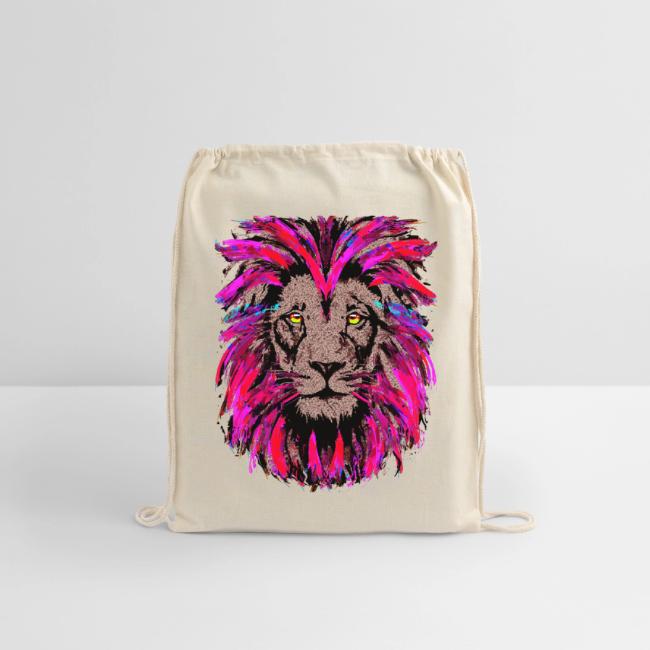 Purple Lion Head - Pink Lion Face Drawing