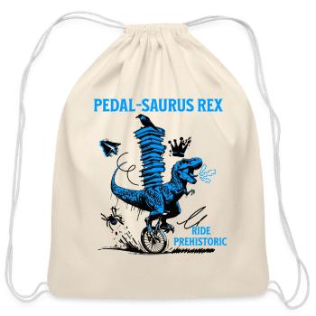 Pedal-Saurus Rex – Ride Prehistoric - Cotton Drawstring Bag - natural - Front