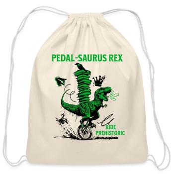 Pedal-Saurus Rex – Ride Prehistoric - Cotton Drawstring Bag - natural - Front