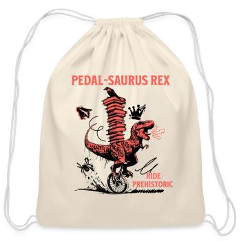 Pedal-Saurus Rex – Ride Prehistoric - Cotton Drawstring Bag - natural - Front