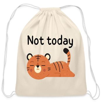 Lazy cat ,Cute cat , funny cat ,cat miaw lover - Cotton Drawstring Bag - natural - Front