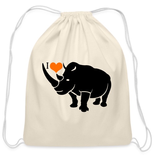 Rhino Love - Cotton Drawstring Bag