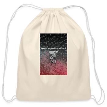Optimistic - Cotton Drawstring Bag - natural - Front
