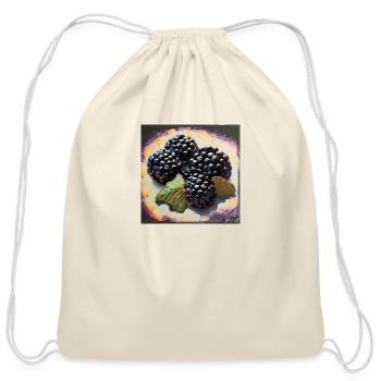 Berries and style - Cotton Drawstring Bag - natural - Front