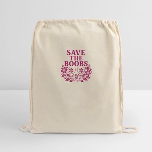 Save the boobs floral - Cotton Drawstring Bag