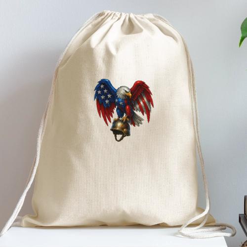 American Flag Bald Eagle - Helmet - Cotton Drawstring Bag