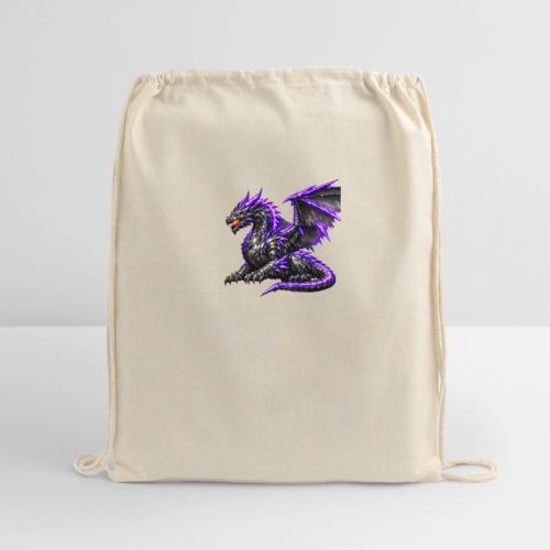 Neon Dragon at Rest - Cotton Drawstring Bag